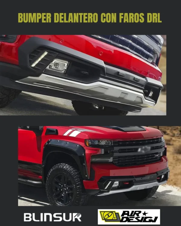 Bumper Delantero Con Led Airdesign Chevrolet Silverado 2019