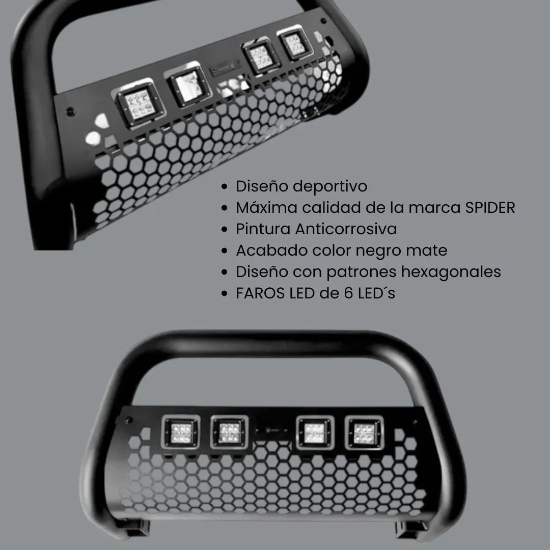 Burrera Tumbaburros Con 4 Faros Led Toyota Hilux Revo 15-22 - Image 3