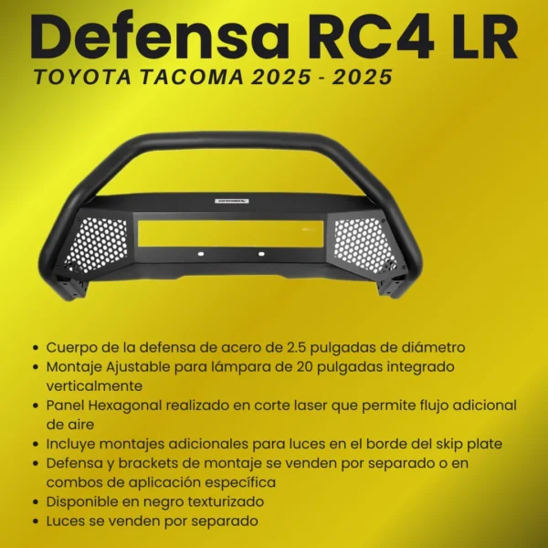 Defensa Rc4 Lr S/ Luz P/ Toyota Tacoma 2024 - 2025