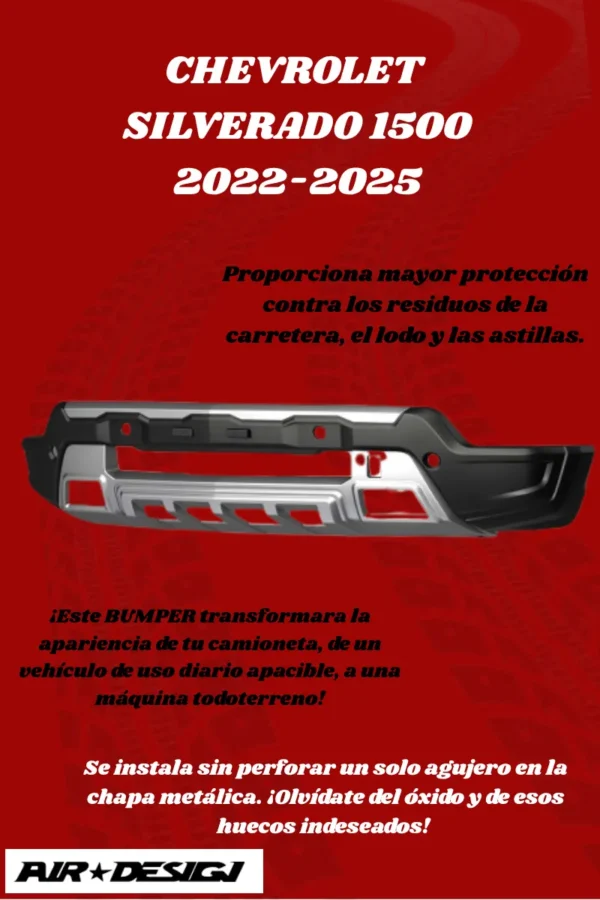 Bumper Delantero Con Skid Plate Silverado 1500 2022-2025