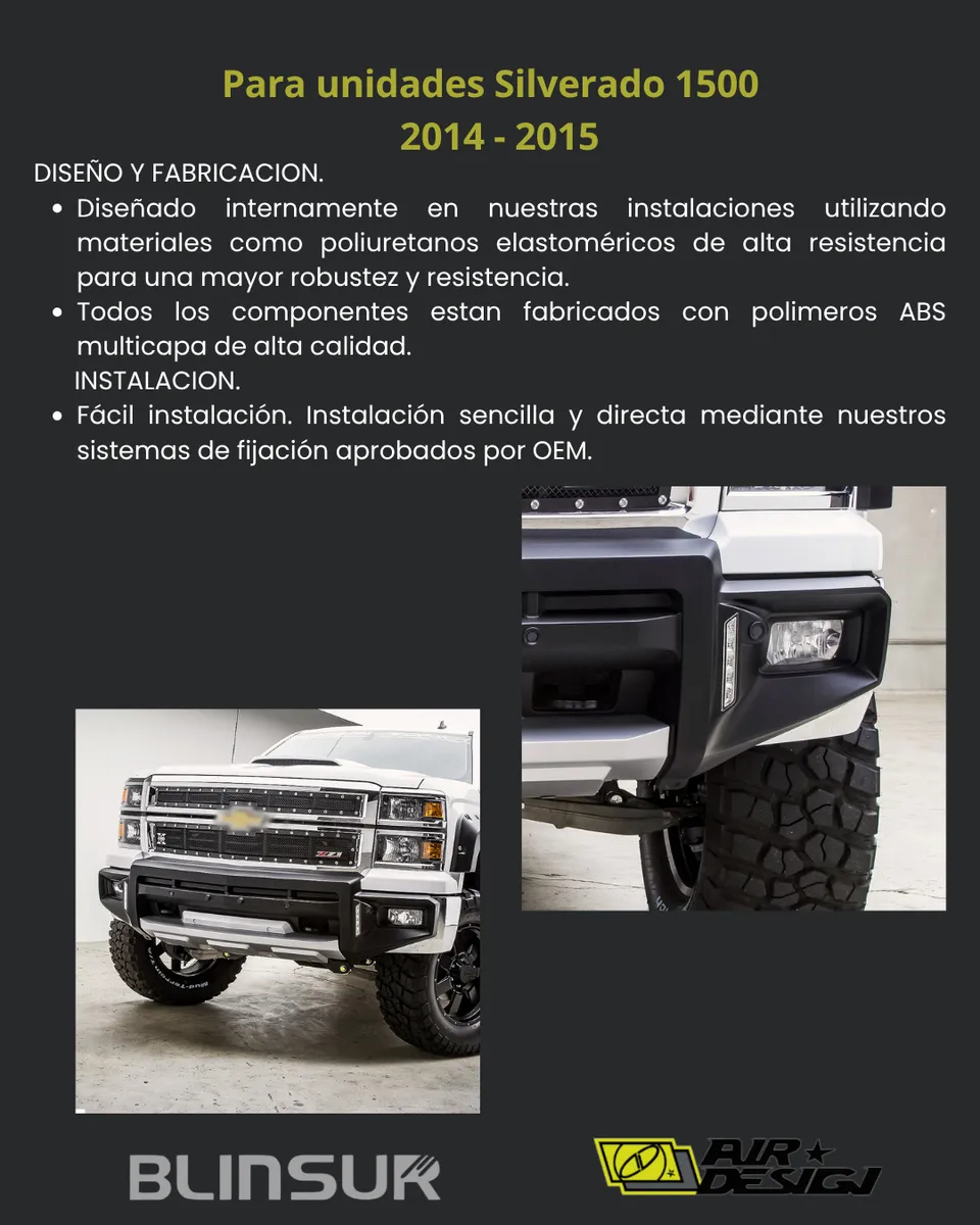 Bumper Delantero Con Faros Drl Silverado 1500 2014 - 2015 - Image 3