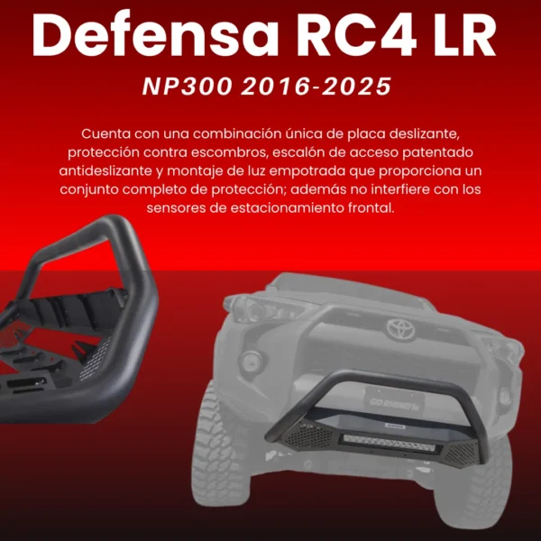 Defensa Rc4 Lr Con Led Go Rhino Nissan Np300 2016-2025