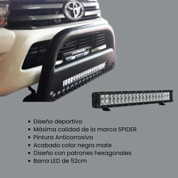 Burrera Tumbaburros Con Barra Led Dodge Ram 2018-2022
