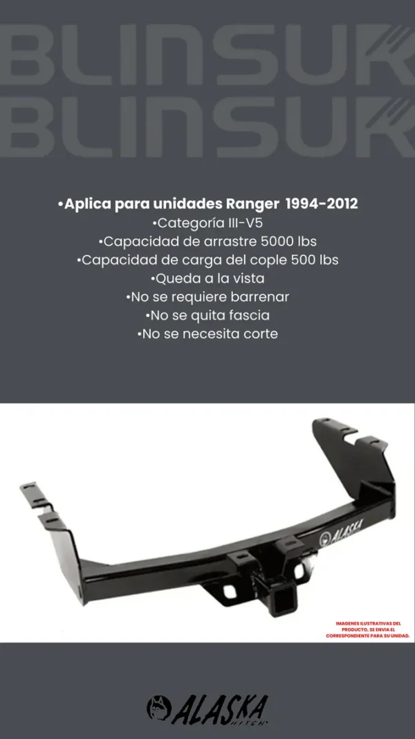 Tirón De Arrastre Jalon Ford Ranger 1994-2012 Negro