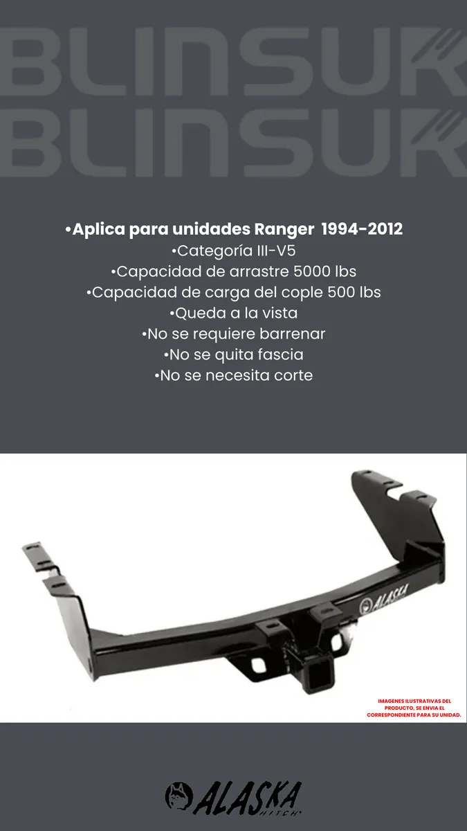 Tirón De Arrastre Jalon Ford Ranger 1994-2012 Negro - Image 3