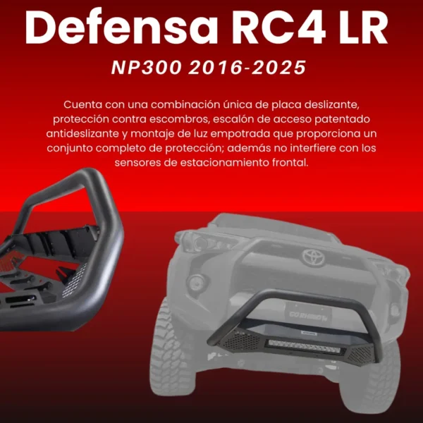 Defensa Rc4 Lr Sin Led Go Rhino P/ Nissan Np300 2016-2025