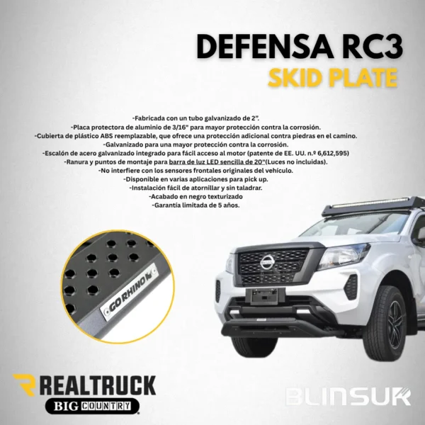 Defensa Rc3 Go Rhino C/ Luz Para S10 2016 - 2017