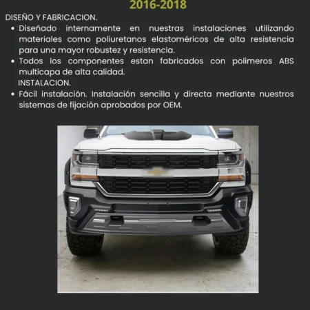 Bumper Delantero Con Led Airdesign Silverado 1500 2016 2018 - Image 3