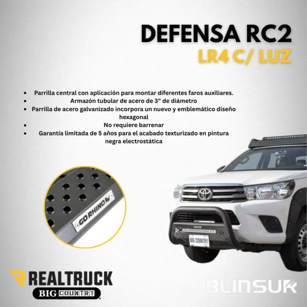 Burrera Defensa Rc2 Lr4 C/ Luz Nissan Np300 2016-2025