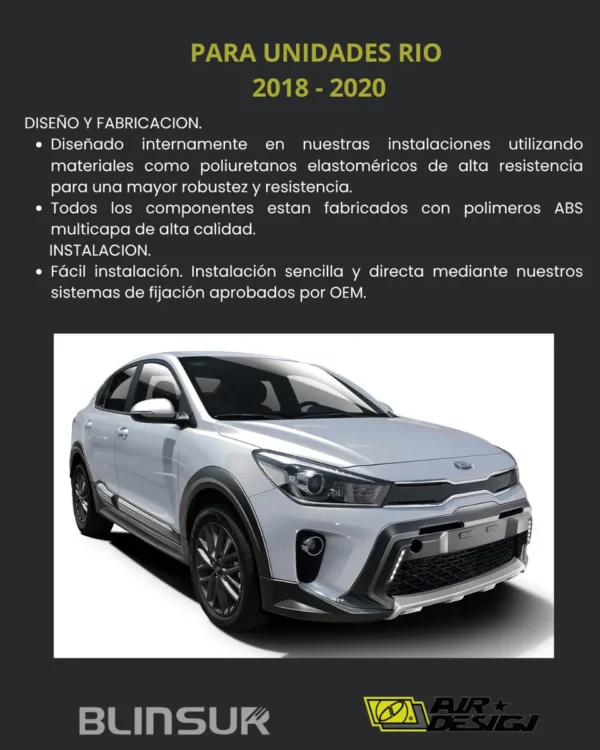 Bumper Guard Delantero Con Faros Drl Kia Rio 2018 2020