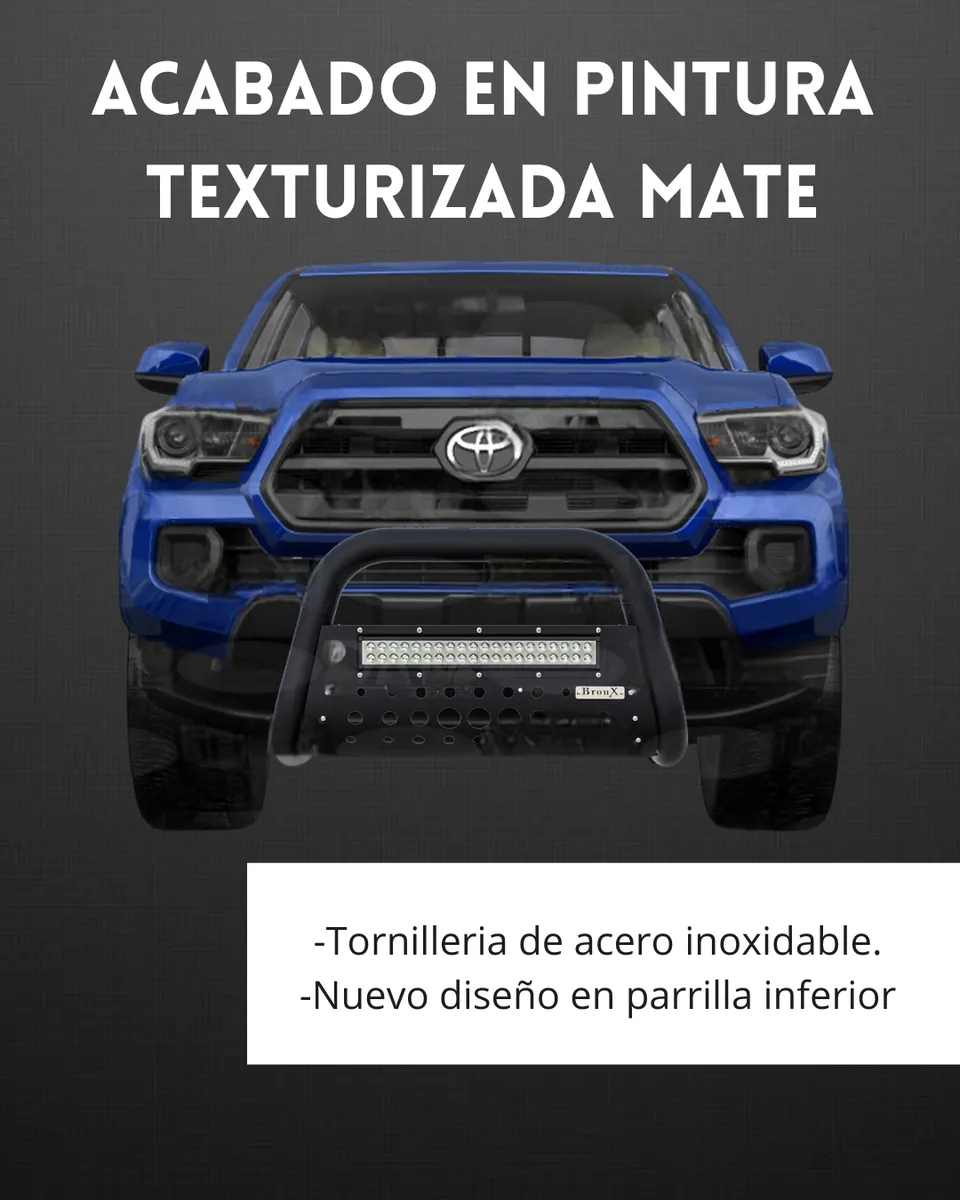 Burrera Black Con Barra Led Para Toyota Hilux 2016 -2024 - Image 3