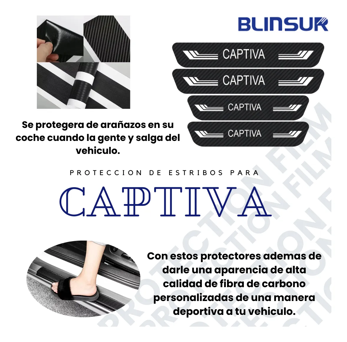 Sticker Protección De Estribos Puertas Chevrolet Captiva - Image 3