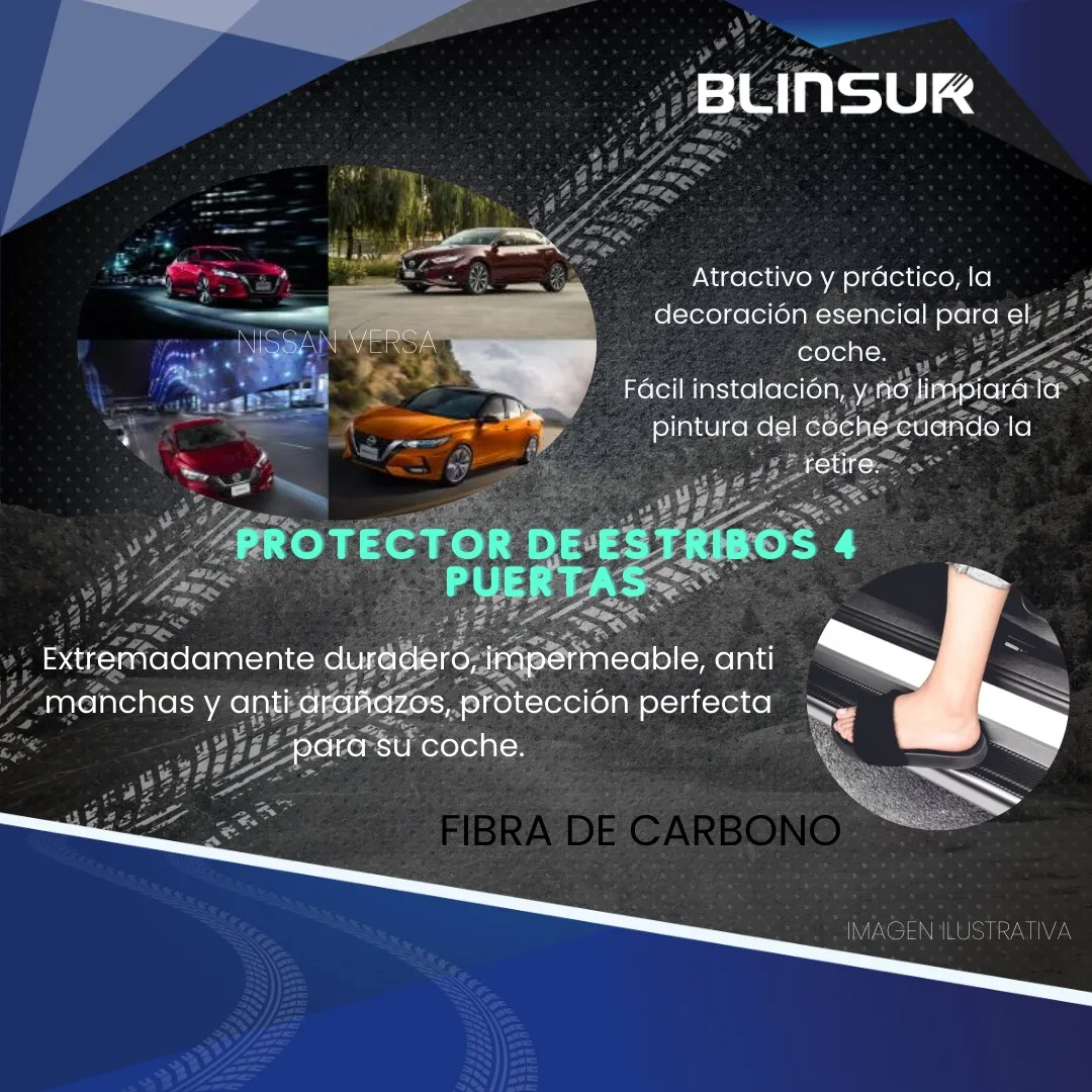 Sticker Protección De Estribos Puertas Nissan Versa Diseño10 - Image 3