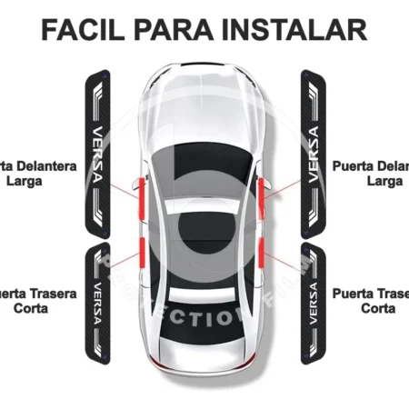Sticker Protección De Estribos Puertas Nissan Versa Diseño 4 - Image 3