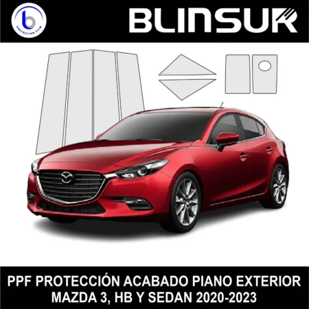 Protección Ppf Postes Exteriores Para Mazda 3 2020 Al 2023 - Image 3