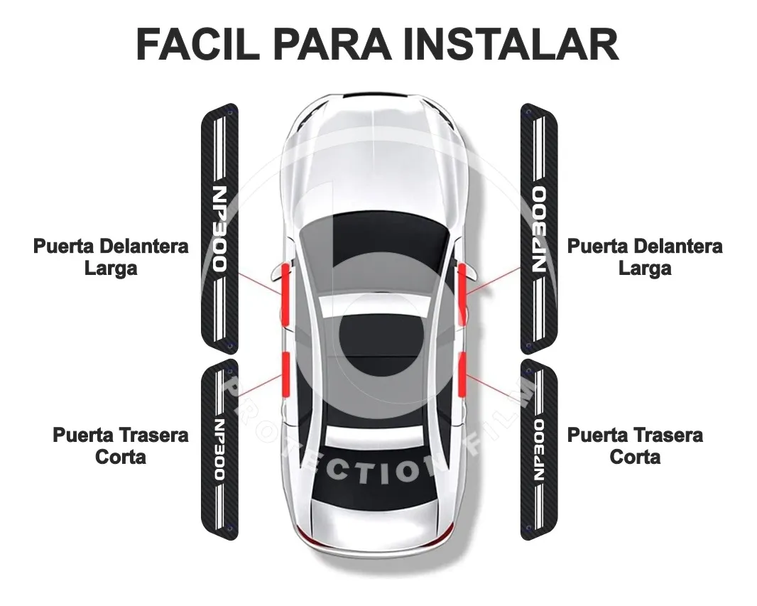 Sticker Protección De Estribos Puertas Nissan Np300 - Image 3