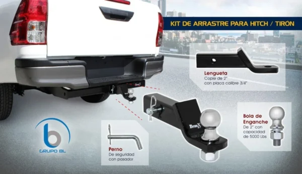 Kit Universal De Arrastre Lengueta, Cople, Bola, Perno Bronx