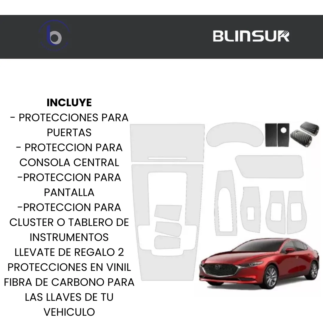Kit Proteccion Ppf Para Acabado Piano Mazda 3 2019 Al 2023 - Image 3