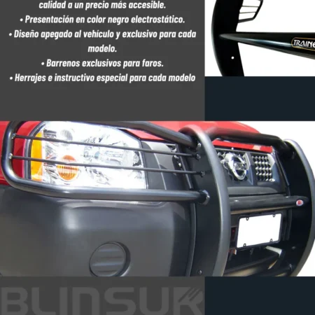 Burrera Cubrefaros Trainer Nissan Pickup D22 2009-2015 Negro - Image 3