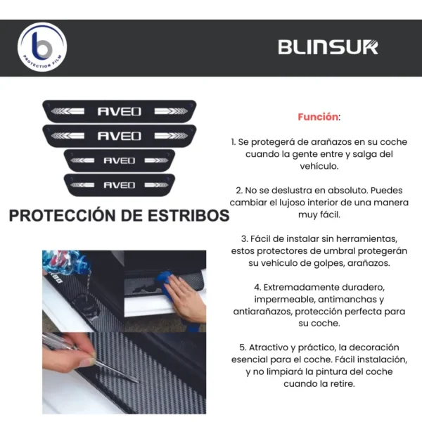 Protección De Estribos Puertas Genérico Chevrolet Aveo
