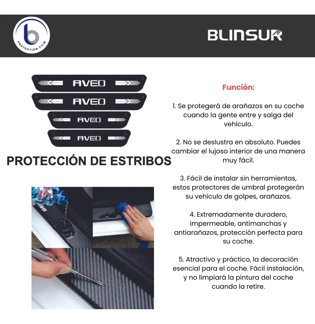 Protección De Estribos Puertas Genérico Chevrolet Aveo - Image 4