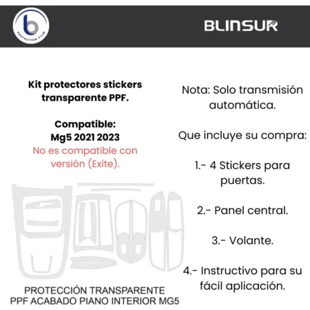 Kit Completo Sticker Puertas Y Panel Central Mg5 2021 2022 - Image 4