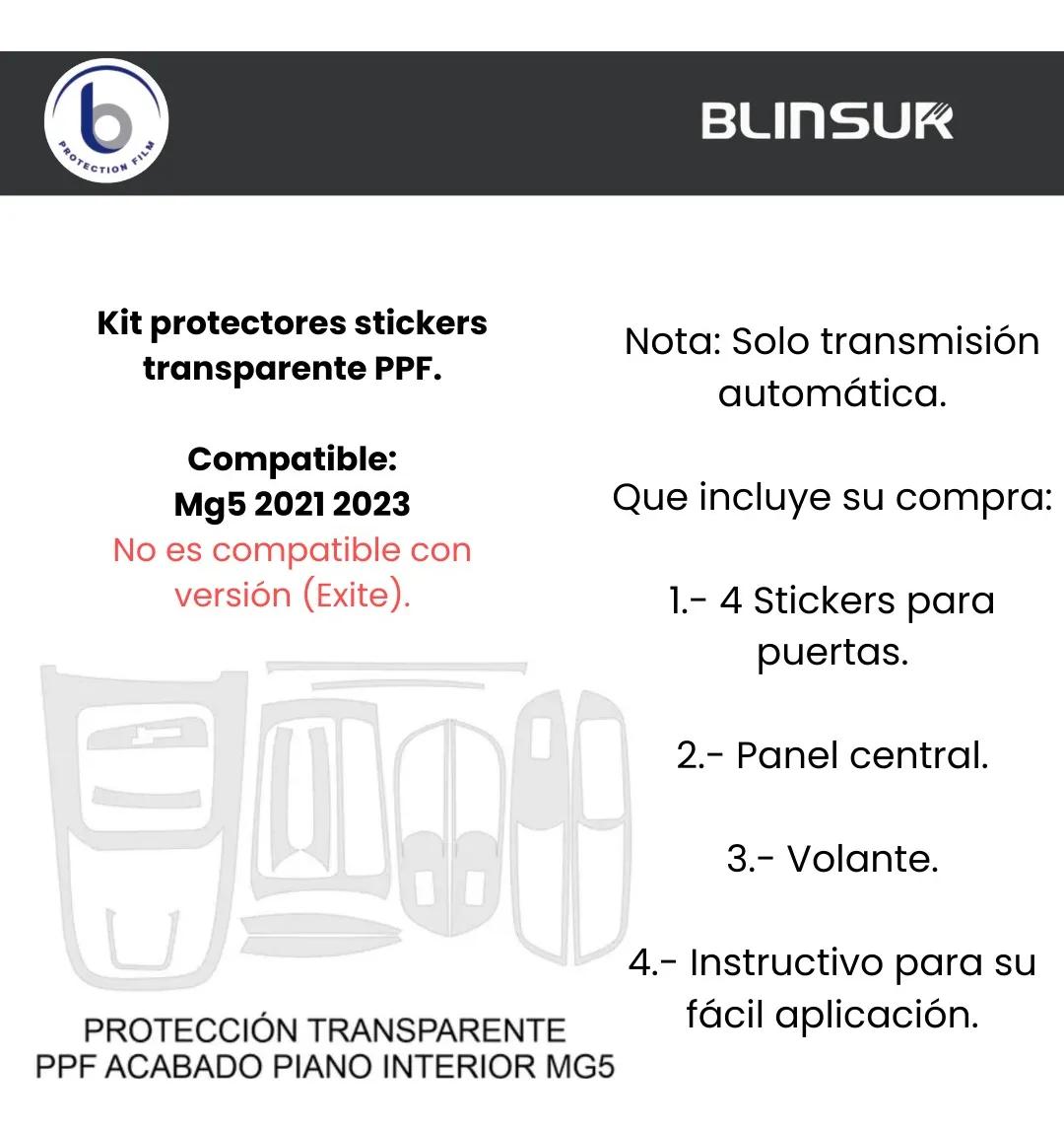Kit Completo Sticker Puertas Y Panel Central Mg5 2021 2022 - Image 4