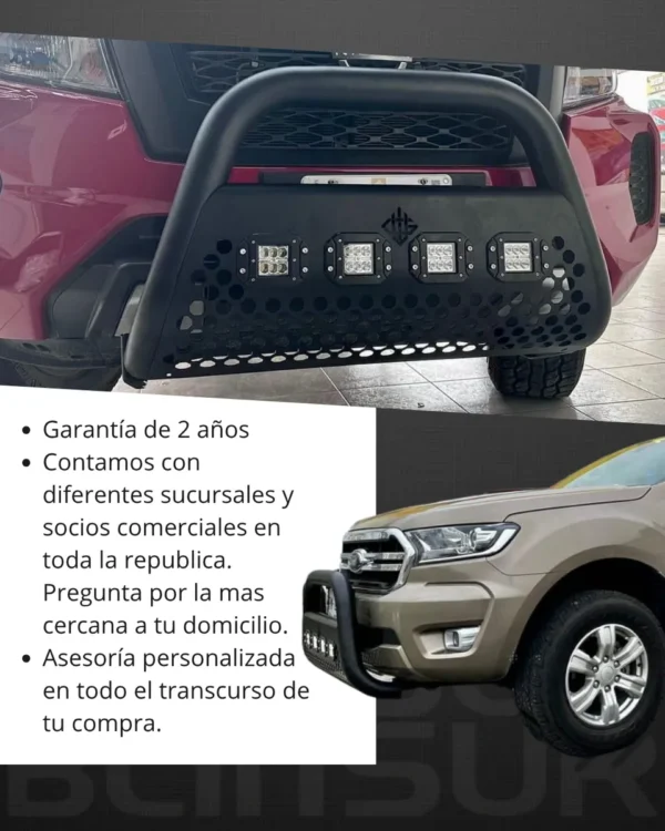 Combo Burrera Ultra Bar Toyota Tacoma 2016 - 2023 + 4 Faros