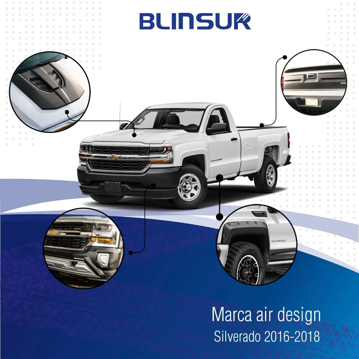 Bumper Delantero Con Led Airdesign Chevrolet Silverado 16-18 - Image 5