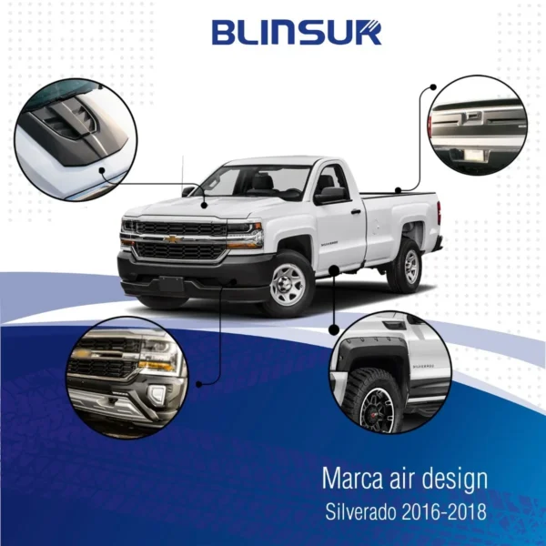 Toma De Aire De Cofre Airdesign Chevrolet Silverado 16-18