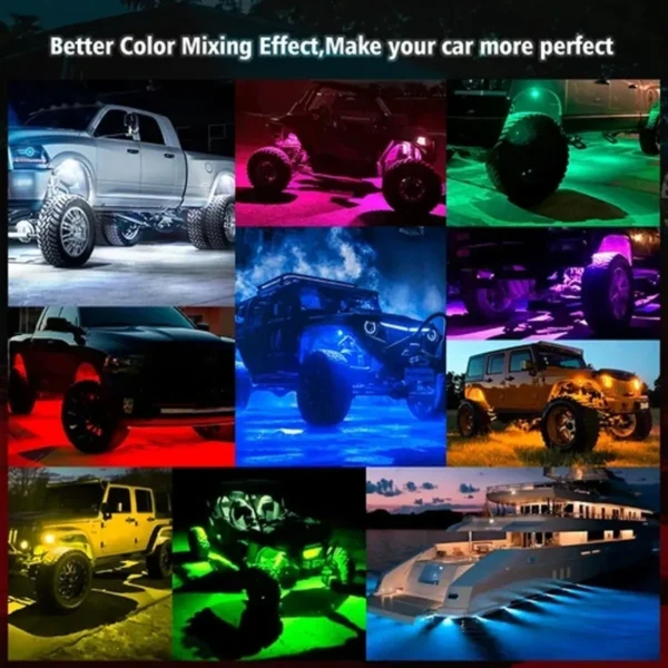Luz Roca Rgb Led Mictuning C2 Rock Light Jeep Rzr Utv 4 Pzas